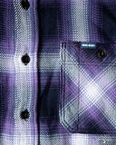Iron Heart for Withered Fig IHWF-001-PUR - 9oz Selvedge Ombré Check Work Shirt - Purple