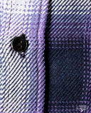 Iron Heart for Withered Fig IHWF-001-PUR - 9oz Selvedge Ombré Check Work Shirt - Purple