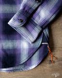 Iron Heart for Withered Fig IHWF-001-PUR - 9oz Selvedge Ombré Check Work Shirt - Purple