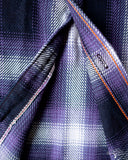 Iron Heart for Withered Fig IHWF-001-PUR - 9oz Selvedge Ombré Check Work Shirt - Purple