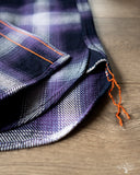 Iron Heart for Withered Fig IHWF-001-PUR - 9oz Selvedge Ombré Check Work Shirt - Purple