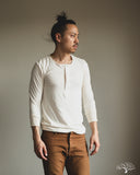 Merz b. Schwanen 101 Vintage 3/4 Sleeve Henley - Nature