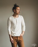 Merz b. Schwanen 101 Vintage 3/4 Sleeve Henley - Nature
