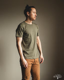 Merz b. Schwanen 1950s Organic Cotton Loopwheel Tee - Army