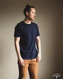 Merz b. Schwanen 1950s Organic Cotton Loopwheel Tee - Ink Blue