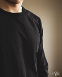 Merz b. Schwanen 1950sLS Organic Cotton Loopwheel Long Sleeve Tee - Black