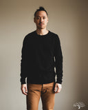Merz b. Schwanen 1950sLS Organic Cotton Loopwheel Long Sleeve Tee - Black