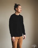 Merz b. Schwanen 1950sLS Organic Cotton Loopwheel Long Sleeve Tee - Black