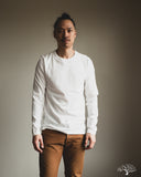 Merz b. Schwanen 1950sLS Organic Cotton Loopwheel Long Sleeve Tee - White