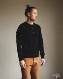 Merz b. Schwanen 206 Long Sleeve Henley - Deep Black