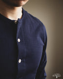 Merz b. Schwanen 206 Long Sleeve Henley - Ink Blue