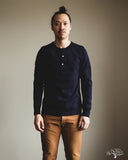 Merz b. Schwanen 206 Long Sleeve Henley - Ink Blue