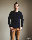Merz b. Schwanen 206 Long Sleeve Henley - Ink Blue