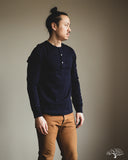 Merz b. Schwanen 206 Long Sleeve Henley - Ink Blue