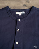 Merz b. Schwanen 207 Loopwheel Short Sleeve Henley - Ink Blue