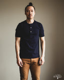 Merz b. Schwanen 207 Loopwheel Short Sleeve Henley - Ink Blue