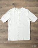 Merz b. Schwanen 207 Loopwheel Short Sleeve Henley - White