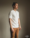 Merz b. Schwanen 207 Loopwheel Short Sleeve Henley - White