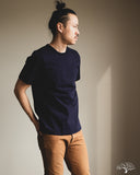 Merz b. Schwanen 214 2-Thread Relaxed Crew Neck Tee - Ink Blue