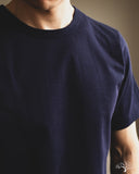 Merz b. Schwanen 214 2-Thread Relaxed Crew Neck Tee - Ink Blue