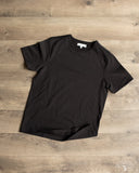 Merz b. Schwanen 215 2-Thread Organic Cotton Crew Neck Tee - Deep Black
