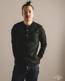 Merz b. Schwanen 2M06 Vintage Machine Refined Long Sleeve Henley - Forest