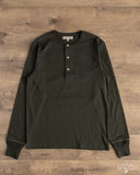 Merz b. Schwanen 2M06 Vintage Machine Refined Long Sleeve Henley - Forest