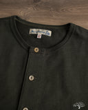 Merz b. Schwanen 2M06 Vintage Machine Refined Long Sleeve Henley - Forest