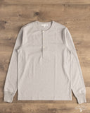 Merz b. Schwanen 2M06 Vintage Machine Refined Long Sleeve Henley - Grey Melange