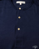 Merz b. Schwanen 2M06 Vintage Machine Refined Long Sleeve Henley - Ink Blue