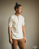 Merz b. Schwanen 2M07 Mid-Century Machine Short Sleeve Henley - Nature