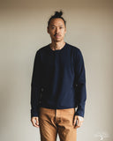 Merz b. Schwanen 2M16LS Cropped Vintage Machine Long-Sleeve Henley - Ink Blue