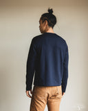 Merz b. Schwanen 2M16LS Cropped Vintage Machine Long-Sleeve Henley - Ink Blue