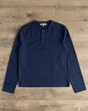 Merz b. Schwanen 2M16LS Cropped Vintage Machine Long-Sleeve Henley - Ink Blue