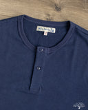 Merz b. Schwanen 2M16LS Cropped Vintage Machine Long-Sleeve Henley - Ink Blue