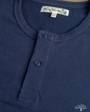 Merz b. Schwanen 2M16LS Cropped Vintage Machine Long-Sleeve Henley - Ink Blue