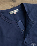 Merz b. Schwanen 2M16LS Cropped Vintage Machine Long-Sleeve Henley - Ink Blue