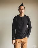 Merz b. Schwanen 2S08 Heavyweight Long-Sleeve Henley - Charcoal