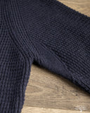 Merz b. Schwanen BLADE02 Merino Wool-Cashmere Waffle Pullover - Dark Navy
