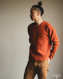 Merz b. Schwanen BLADE02 Merino Wool-Cashmere Waffle Pullover - Rust