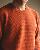 Merz b. Schwanen BLADE02 Merino Wool-Cashmere Waffle Pullover - Rust