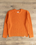 Merz b. Schwanen BLADE02 Merino Wool-Cashmere Waffle Pullover - Rust