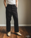 Merz b. Schwanen CHINO01 - Wide Cut Chinos - Deep Black