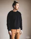 Merz b. Schwanen CREW01 Relaxed Cotton Soft Fleece Sweatshirt - Deep Black