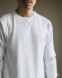 Merz b. Schwanen EASYCREW01 Relaxed Lightweight Raglan Sweatshirt - White