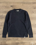 Merz b. Schwanen EASYKNIT01 Lightweight Waffle Knit Sweater - Dark Navy