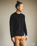 Merz b. Schwanen EASYKNIT01 Lightweight Waffle Knit Sweater - Dark Navy