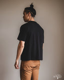 Merz b. Schwanen GHP01 Sturdy Boxy Fit Giza Cotton-Hemp Tee - Deep Black