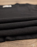 Merz b. Schwanen GHP01 Sturdy Boxy Fit Giza Cotton-Hemp Tee - Deep Black