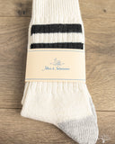Merz b. Schwanen GS05 Striped Cotton Socks - Nature / Black